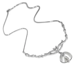 Palladium Vintage Mabe Pearl and Diamond Necklace
