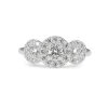 Platinum 3 Stone Halo Ring