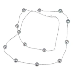 Platinum and Akoya Pearl Necklace