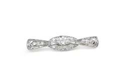 Platinum and 14ct Yellow Gold Deco Diamond Bow Brooch