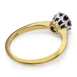 Platinum and 18ct Yellow Gold Old Cut Diamond Cluster Ring