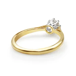 Platinum and 18ct Yellow Gold Antique Old Cut Solitaire Ring