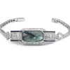 Platinum and Palladium Art Deco Aquamarine, Sapphire and Single Cut Diamond Bracelet