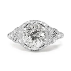 Platinum Antique Old Cut Diamond Ring