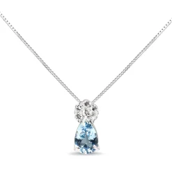 Platinum Aquamarine and Diamond Necklace