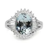 Platinum Aquamarine and Diamond Ballerina Ring