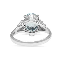 Platinum Aquamarine and Diamond Vintage Ring