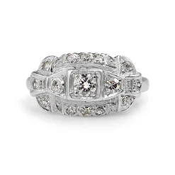Platinum Art Deco Diamond Ring