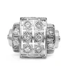 Platinum Art Deco Domed Single Cut Diamond Ring