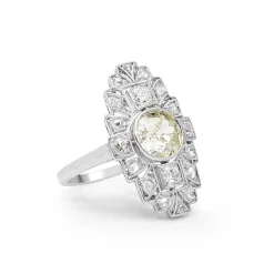 Platinum Art Deco Old and Rose Cut Diamond Ring