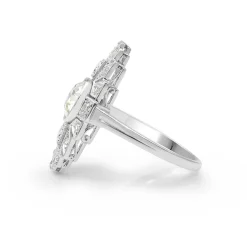 Platinum Art Deco Old and Rose Cut Diamond Ring