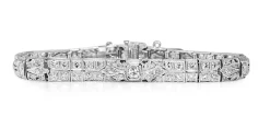 Platinum Art Deco Old Cut Diamond Bracelet