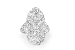 Platinum Art Deco Old Cut Diamond Ring
