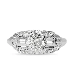Platinum Art Deco Old Cut Diamond Ring
