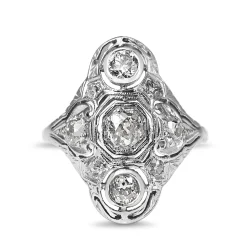 Platinum Art Deco Old Cut Diamond Ring