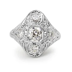 Platinum Art Deco Old Cut Diamond Ring