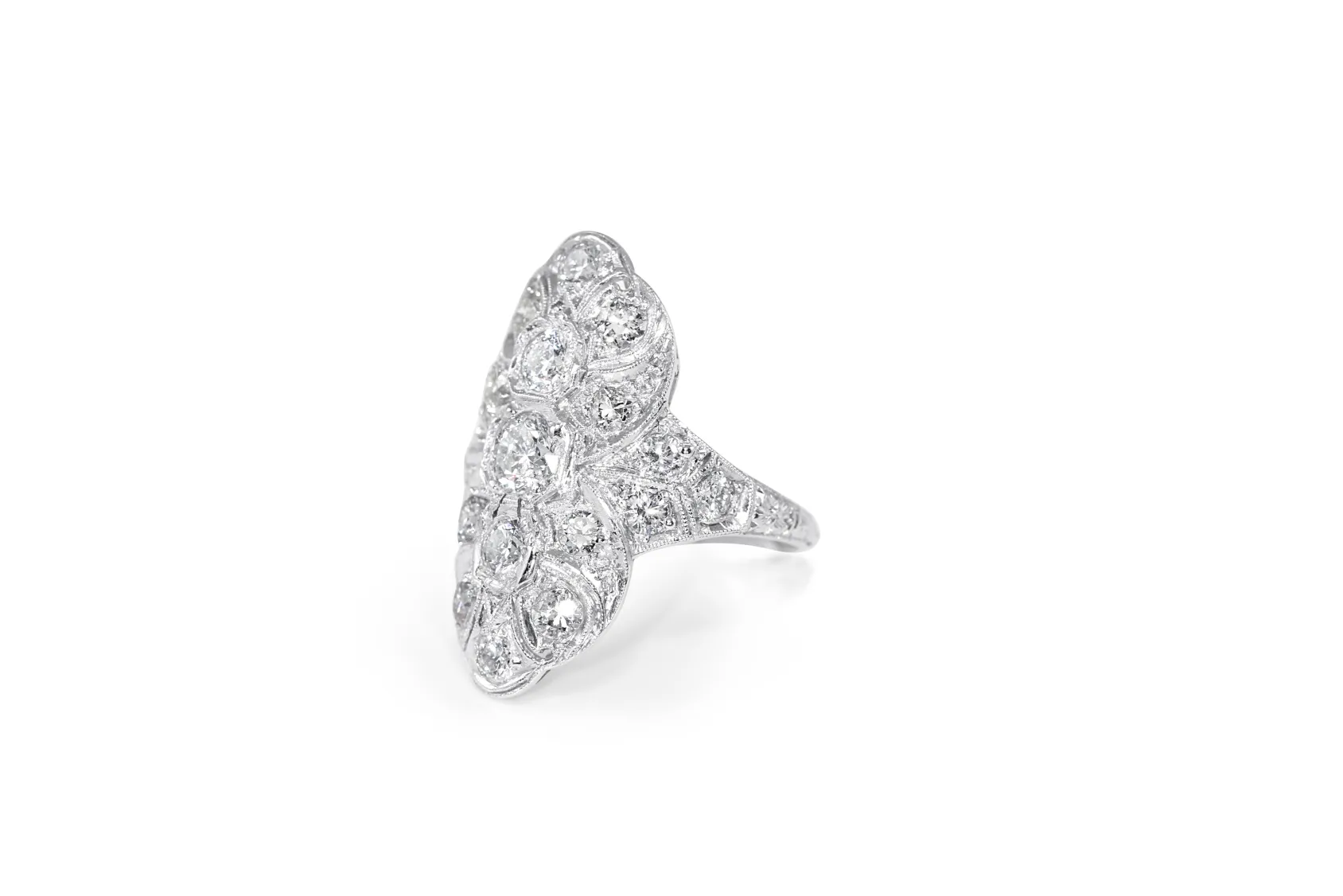 Platinum Art Deco Old Cut Diamond Ring
