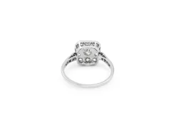 Platinum Art Deco Old Cut Diamond Cluster Ring