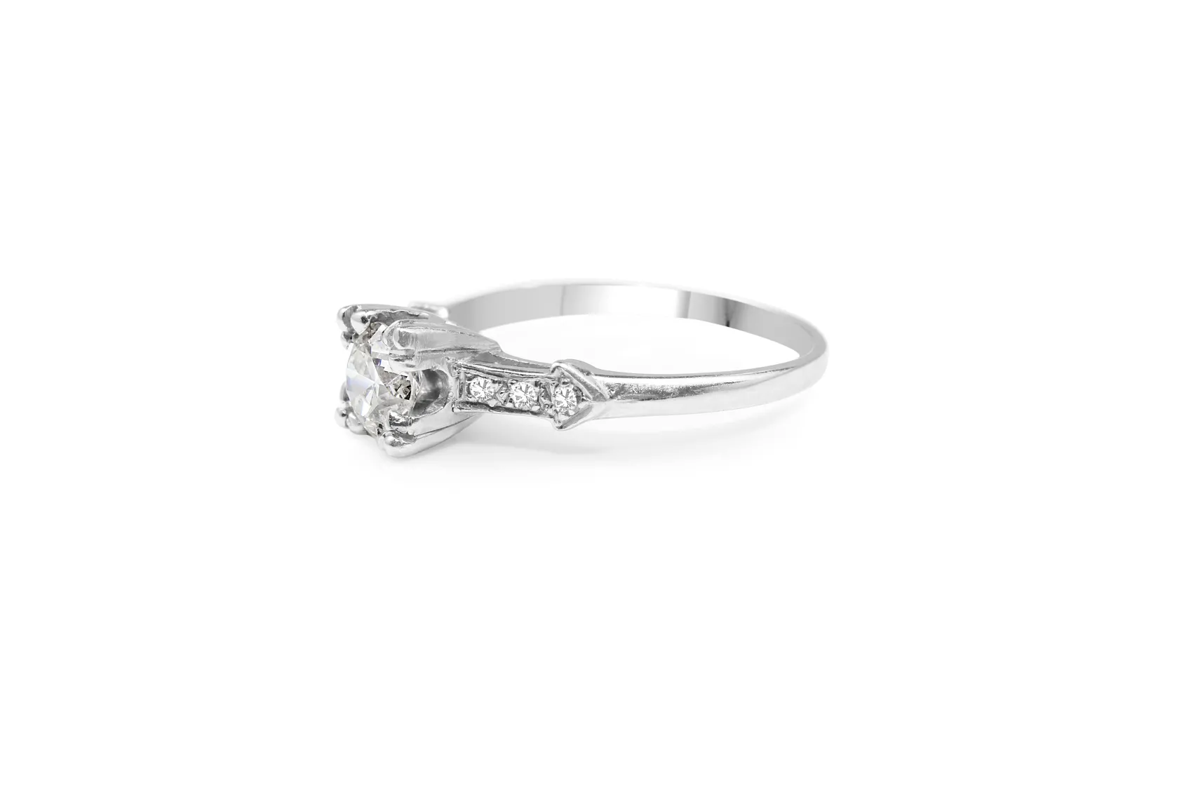 Platinum Art Deco Old Cut Diamond Ring