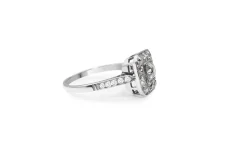 Platinum Art Deco Old Cut Diamond Cluster Ring