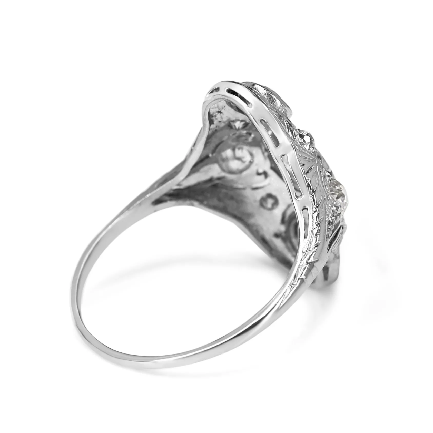 Platinum Art Deco Old Cut Diamond Ring