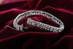 Platinum Art Deco Old Cut Diamond Bracelet