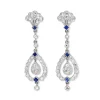 Platinum Art Deco Sapphire and Diamond Drop Earrings