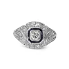 Platinum Art Deco Sapphire and Old Cut Diamond Ring