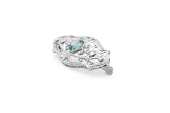Platinum Art Deco Zircon and Diamond Brooch