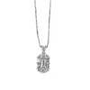 Platinum Baguette and Round Diamond Halo Necklace