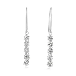 Platinum 1.00ct Diamond Drop Earrings