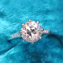 Platinum 3.06ct Old Cut Diamond Solitaire Ring