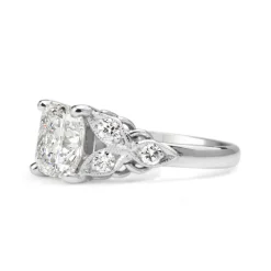 Platinum Cushion Vintage Style Diamond Ring