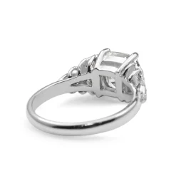 Platinum Cushion Vintage Style Diamond Ring