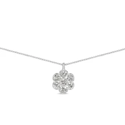 Platinum Daisy Diamond Necklace