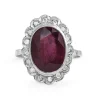 Platinum Deco Diamond and Treated Ruby Ring