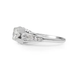 Platinum Deco Old Cut Diamond Ring