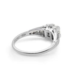 Platinum Deco Old Cut Diamond Ring