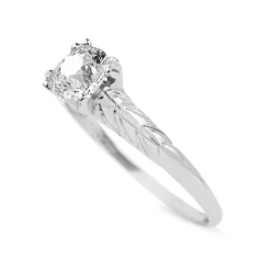 Platinum Deco Old Cut Diamond Solitaire Ring