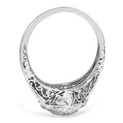 Platinum Deco Sapphire and Diamond Ring