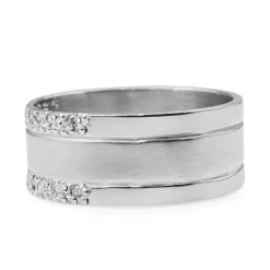Platinum Diamond Band With Matte Finish