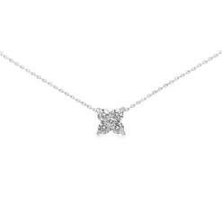 Platinum Diamond 'Clover' Style Necklace