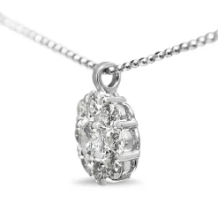 Platinum Diamond Cluster Necklace