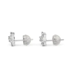 Platinum Diamond Cluster Stud Earrings