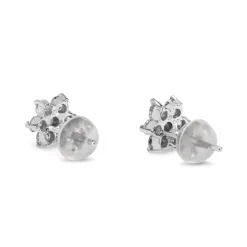 Platinum Diamond Cluster Stud Earrings