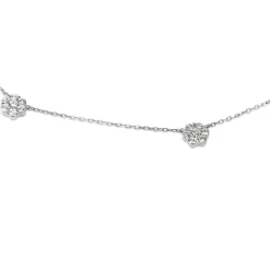 Platinum Diamond Cluster Chain Necklace