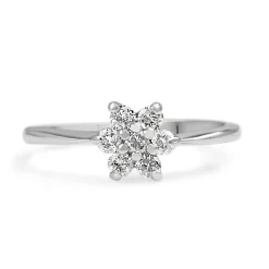 Platinum Diamond Flower Ring