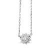 Platinum Diamond Halo Cluster Necklace