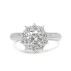 Platinum Diamond Halo Cluster Ring