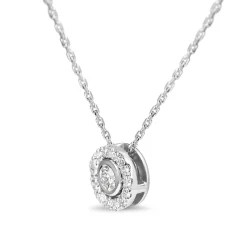 Platinum Diamond Halo Necklace